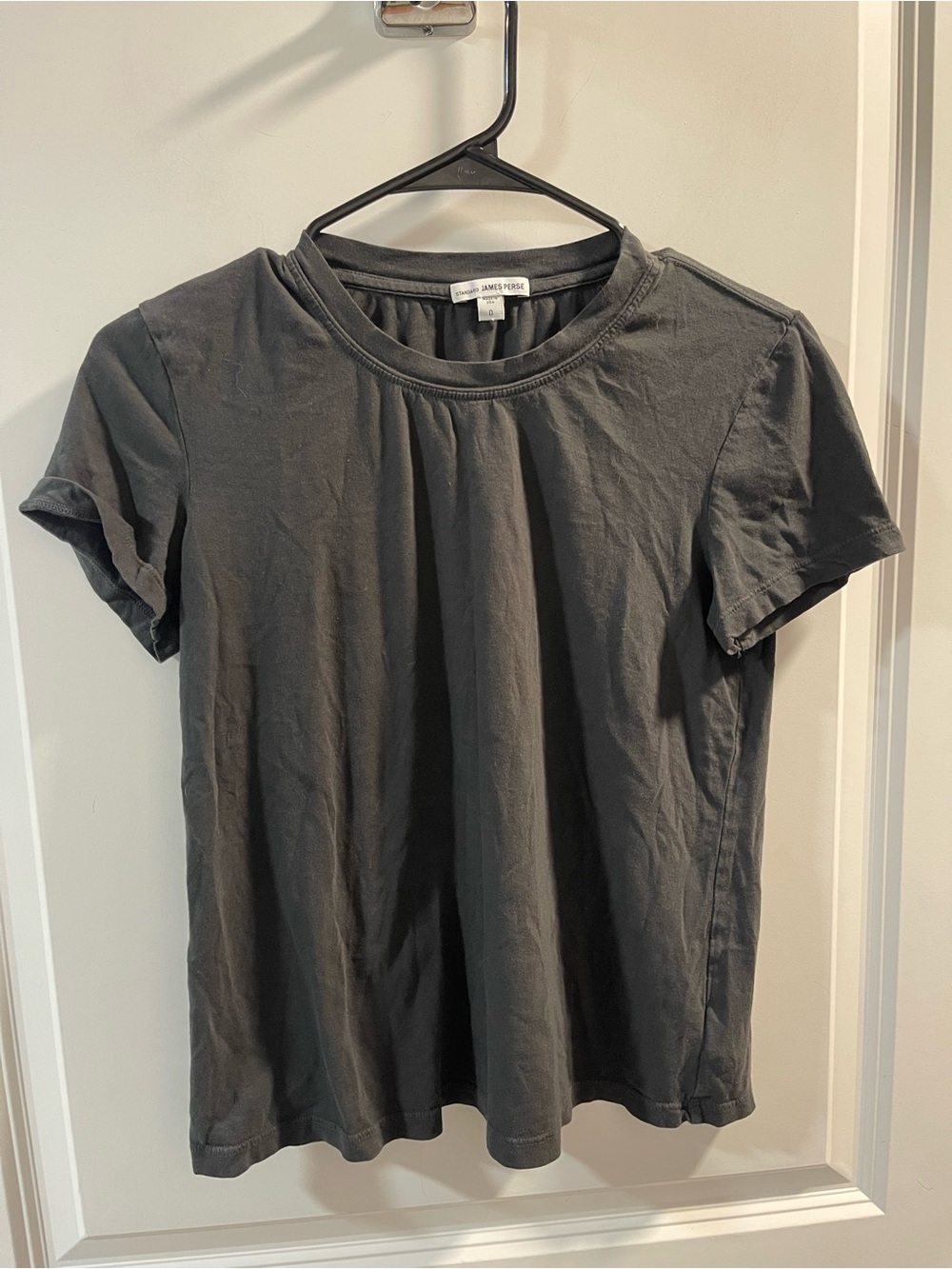 James Perse Short Sleeve Crewneck Tee in Charcoal Gray